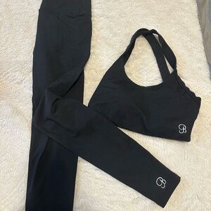 Bombshell Sportswear Black Leggings and Sports Bra Set